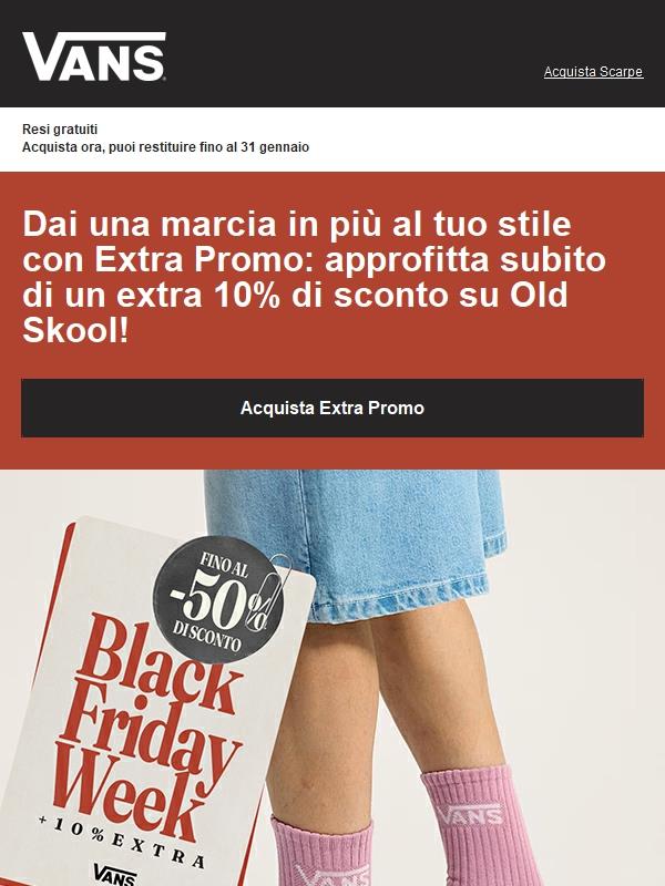 Ultima occasione per un extra 10% di sconto su Old Skool
