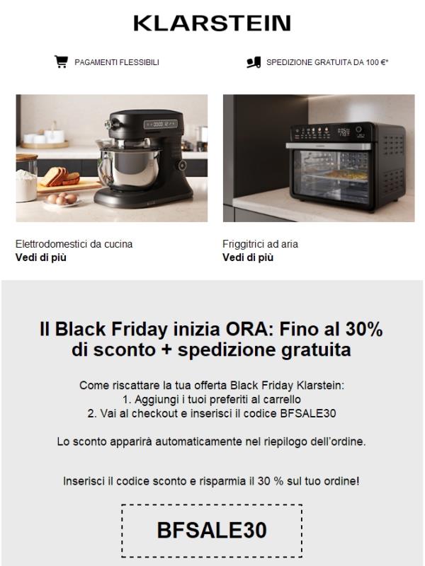 💥 Non perderlo – fino al 30% sui bestseller Klarstein