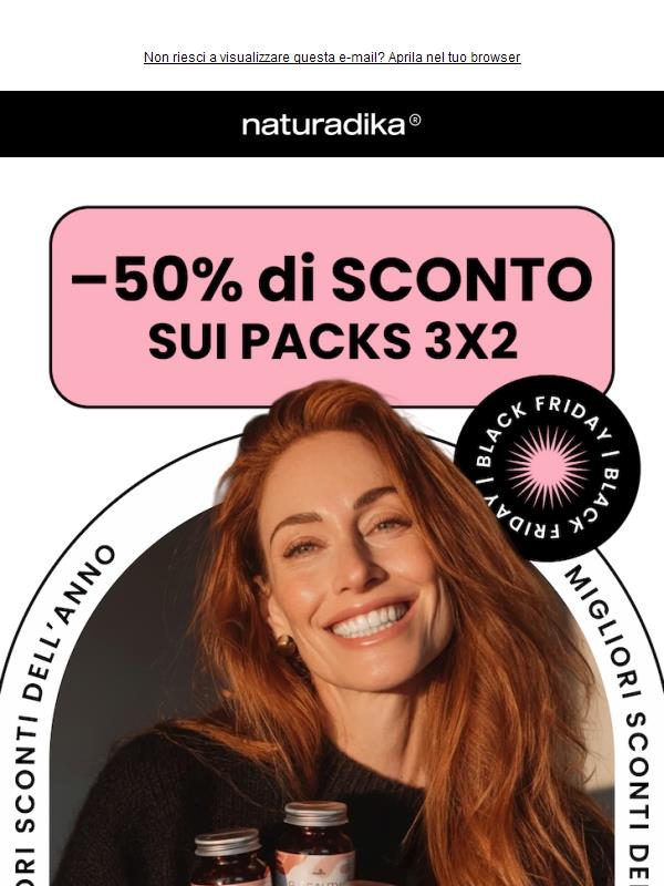 ⭕️ 50% di SCONTO* sui pack | Black Friday