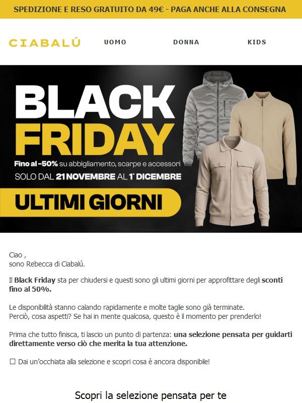 ⏳ Ultimi giorni per il Black Friday!