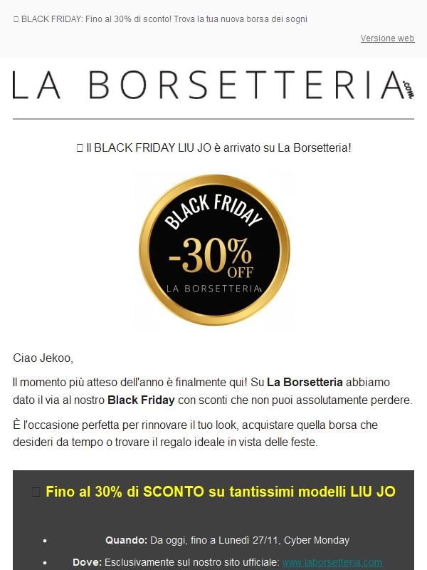 🖤 -30% Liu Jo BLACK FRIDAY: Speciale SCONTI