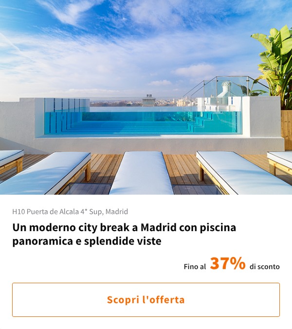 Un moderno city break a Madrid con piscina panoramica e splendide viste