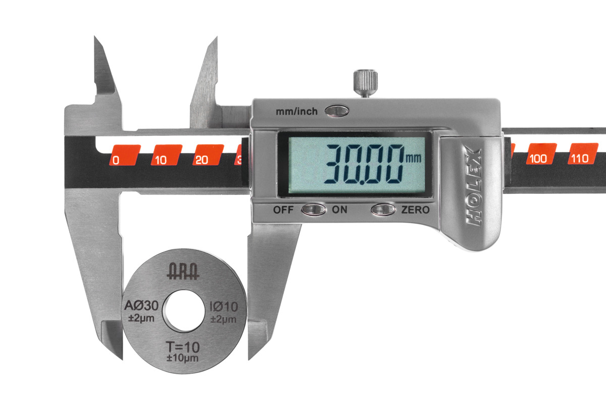 ARA - Campione di controllo per calibri a corsoio, ⌀ Interno / esterno: 10/30 mm