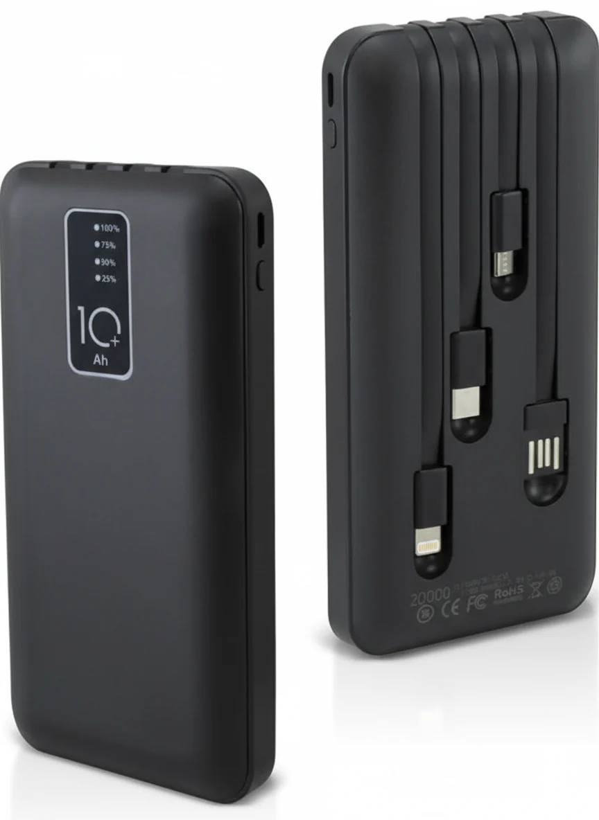 Power bank 20000mah caricabatterie portatile ad alta velocità con 4 cavi usb