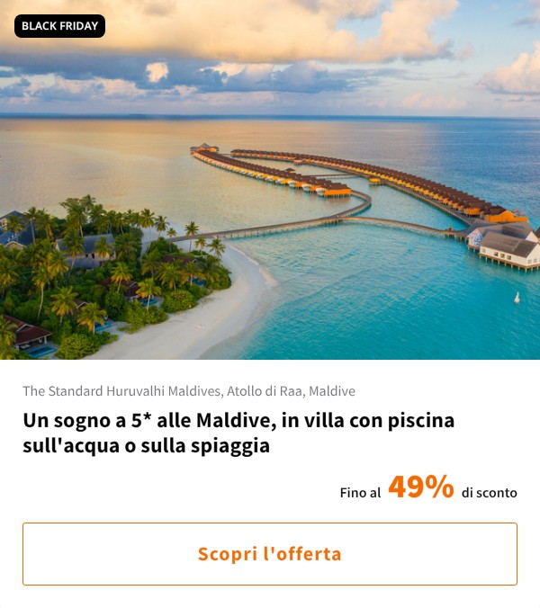 Un sogno a 5* alle Maldive, in villa con piscina sull'acqua o sulla spiaggia