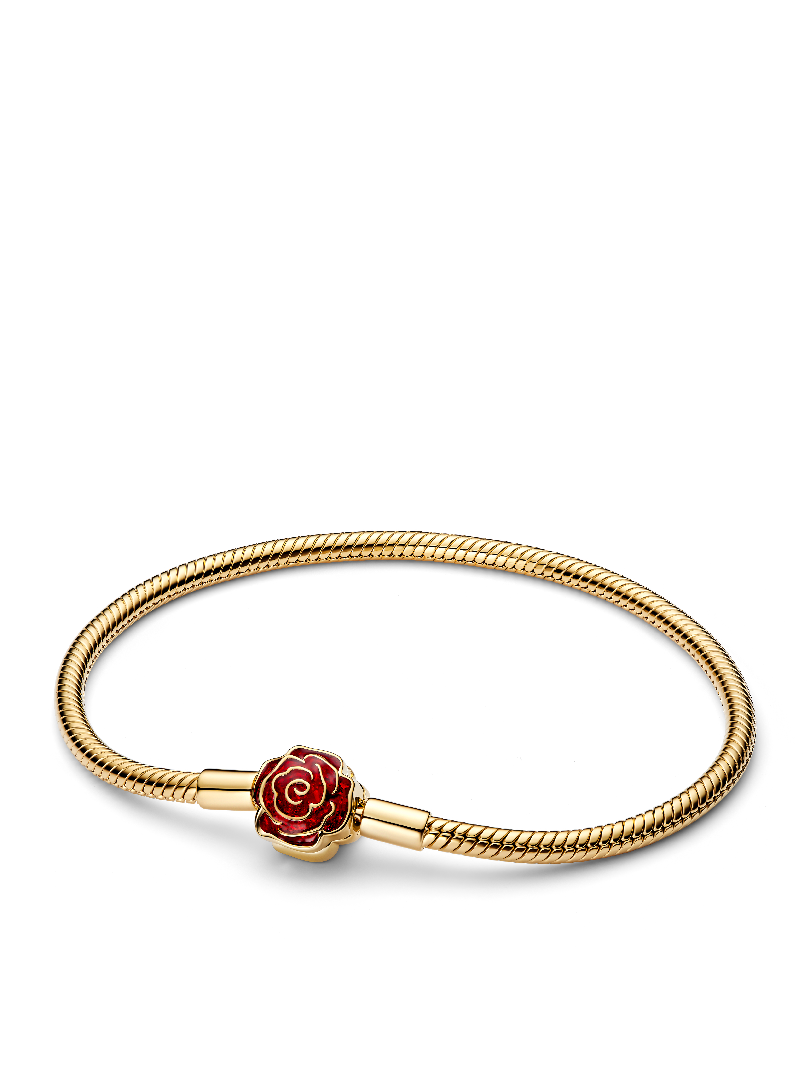 Disney Beauty and the Beast Enchanted Rose Snake Chain Bracelet