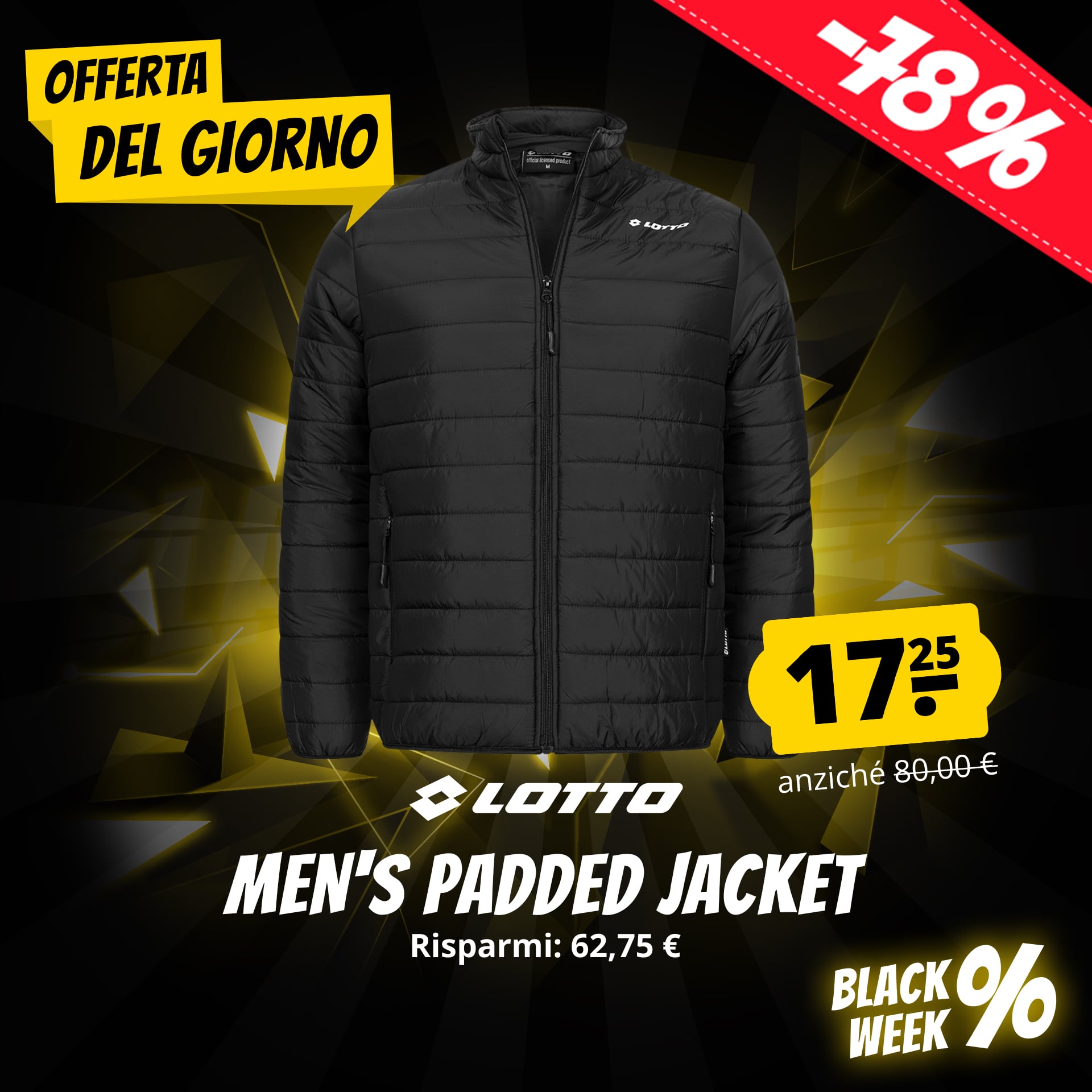 lotto uomo giacca trapuntata