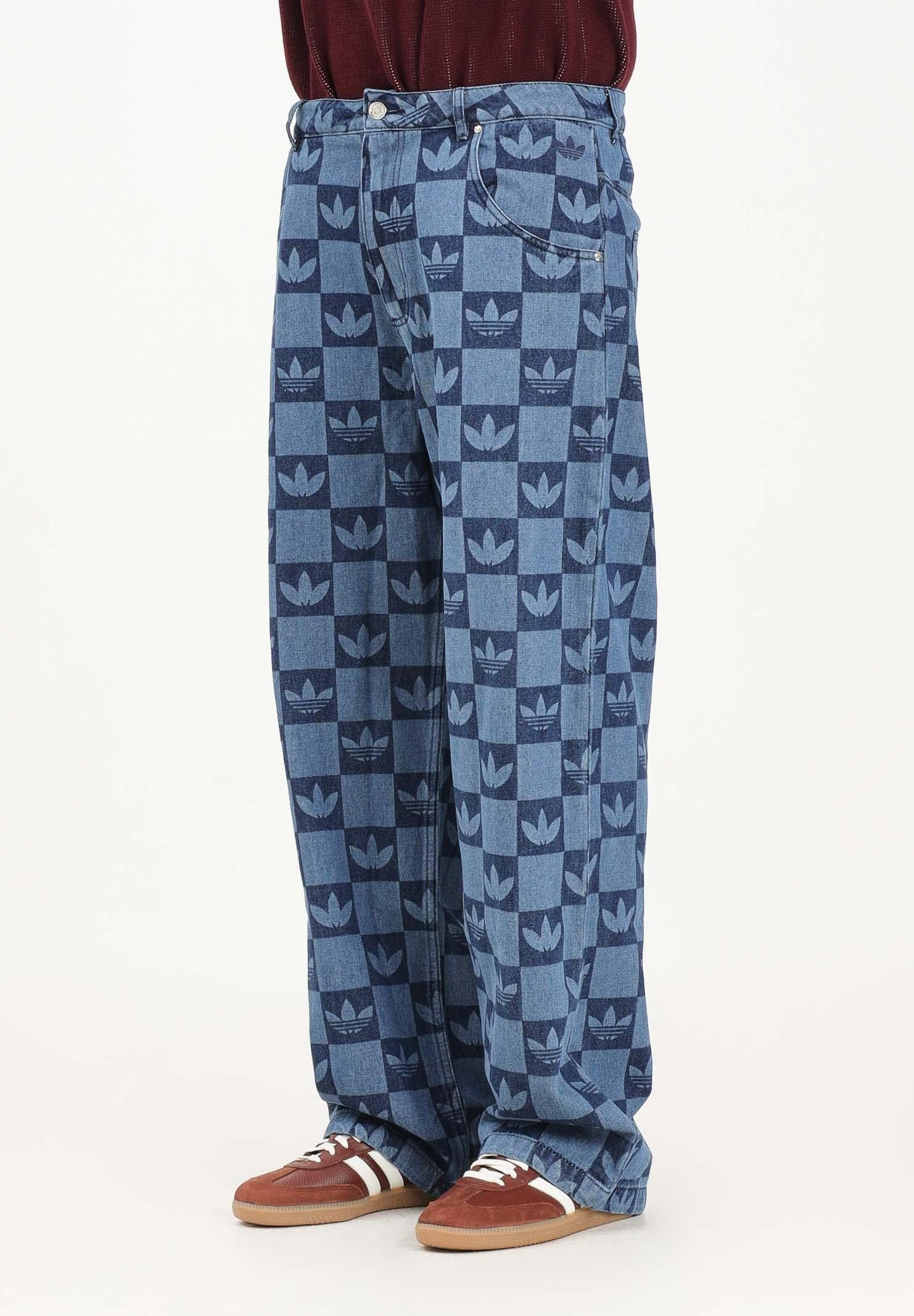 Image of ADIDAS ORIGINALS Jeans Monogram All Over Print in denim medio da uomo