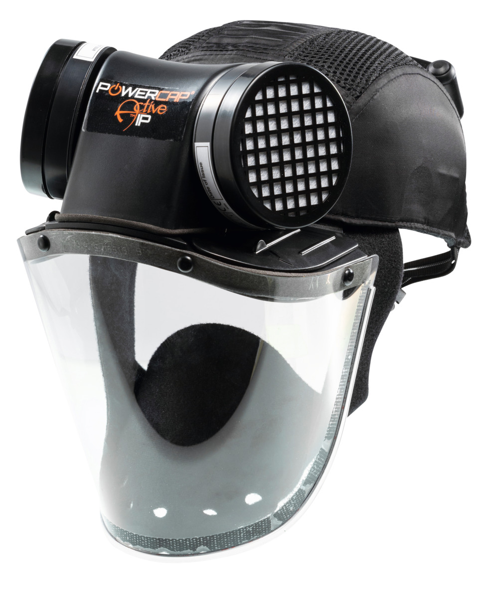 JSP - Respiratore con protezione per testa e viso integrata PowerCap Active, Modello: SET