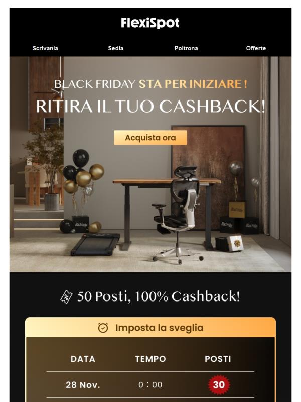 🔥La follia del Black Friday sta per iniziare – approfitta del tuo cashback!