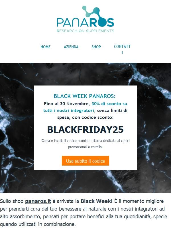 SCONTI Black Week 🌿 Il tuo codice promo è qui!