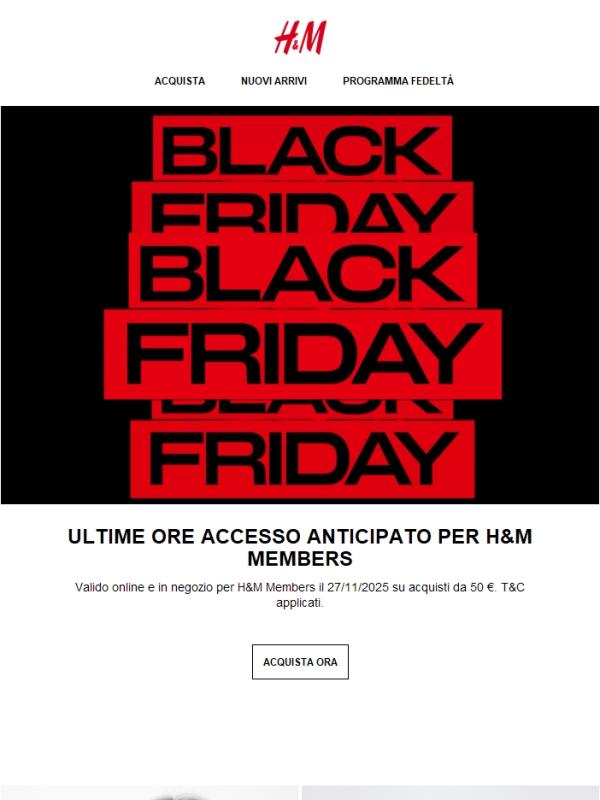 L’accesso anticipato per gli H&M Members termina oggi!