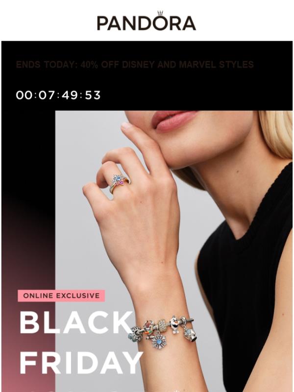 LAST DAY to get 40% OFF Disney x Pandora!