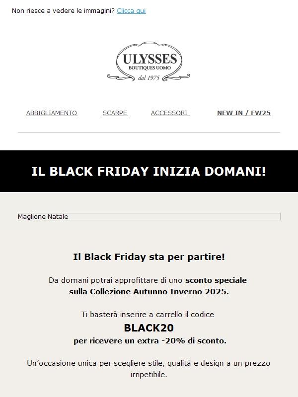 Domani inizia il Black Friday 🖤