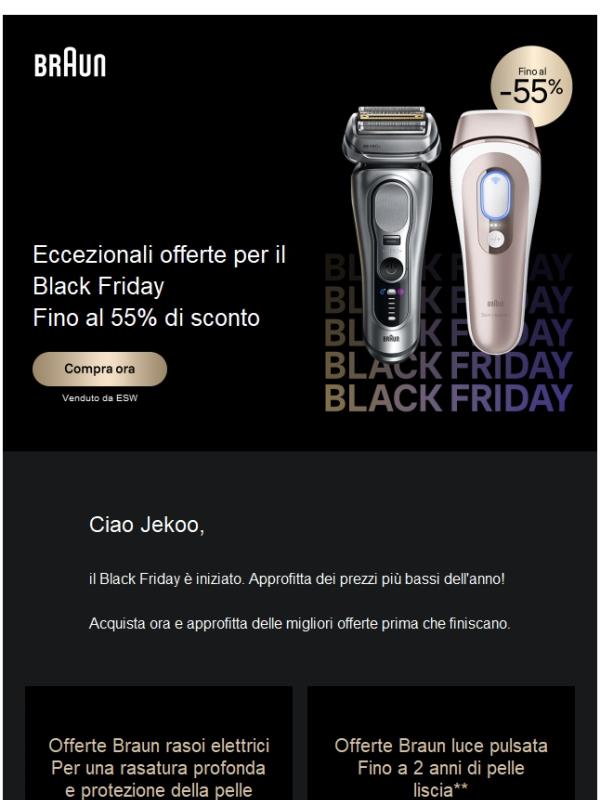 Black Friday: non perdere le migliori offerte Braun!
