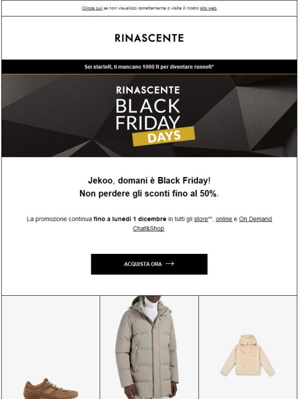 Domani è Black Friday! Non perdere gli sconti fino al 50%