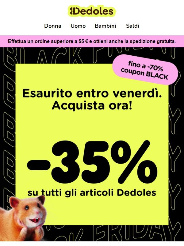 🚨Il Black Friday con il 35% di sconto inizia ORA🚨