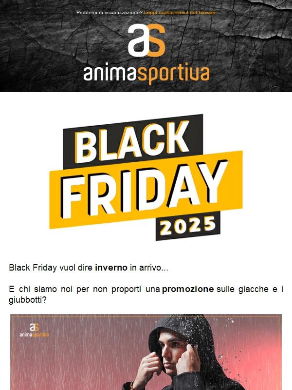 Giacche e cappotti nel Black Friday di Anima Sportiva!