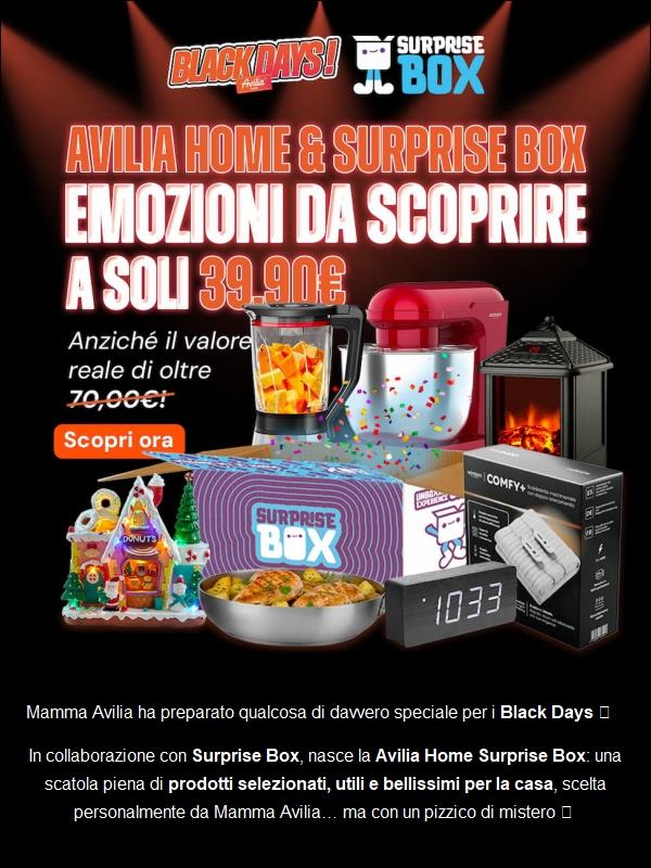 🎁 Ciao, scopri la Surprise Box Avilia Home: solo 39,90€ di pura sorpresa!