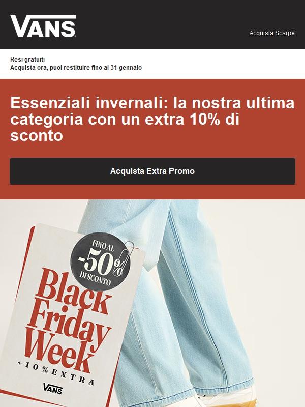 Ultime ore per un extra 10% di sconto sulla categoria inverno