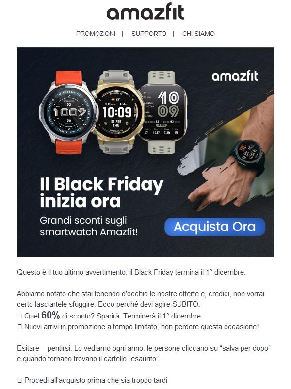⏳ Non perdere questa occasione! Gli sconti del Black Friday finiranno PRESTO!