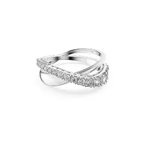 Anello Hyperbola, Taglio Round, Bianco, Placcato rodio