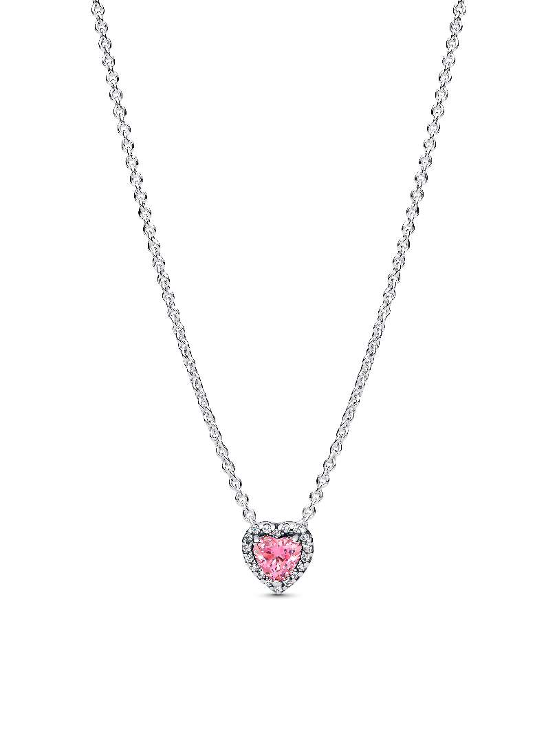 Pink Elevated Heart Necklace