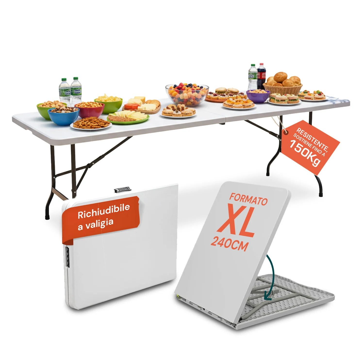 Image of Tavolo Clori XL per Pic Nic Pieghevole 