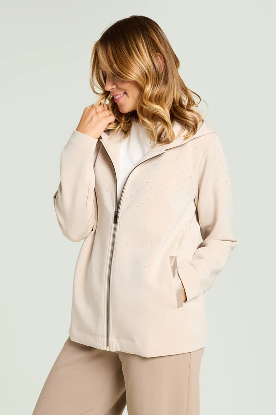 FELPA CON CAPPUCCIO E PUNTI LUCE