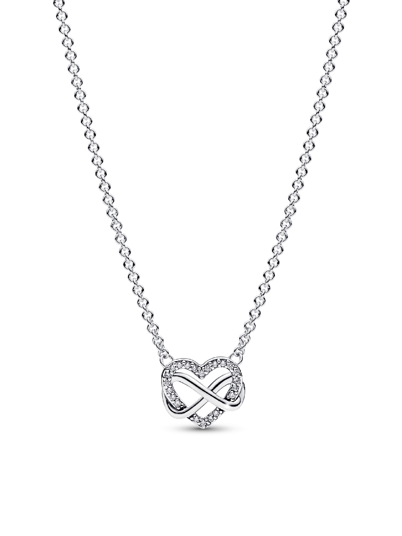 Sparkling Infinity Heart Collier Necklace