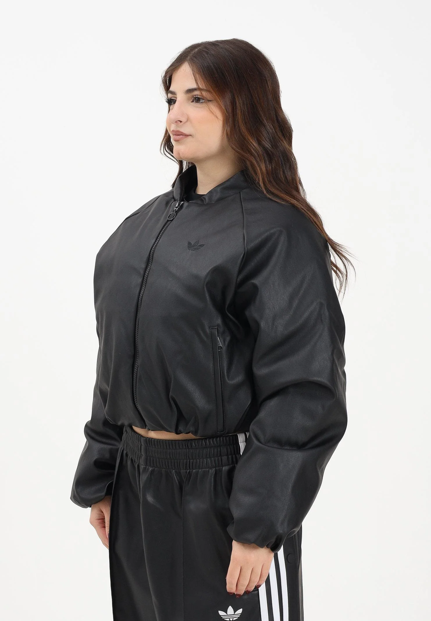 Image of ADIDAS ORIGINALS Bomber Pleather Bomber Synthetic Down nero da donna