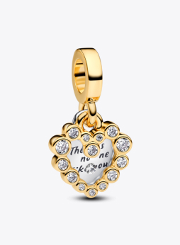 Sparkling Heart Double Dangle Charm