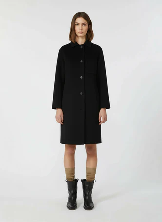 Cappotto Monopetto in Lana / Nero