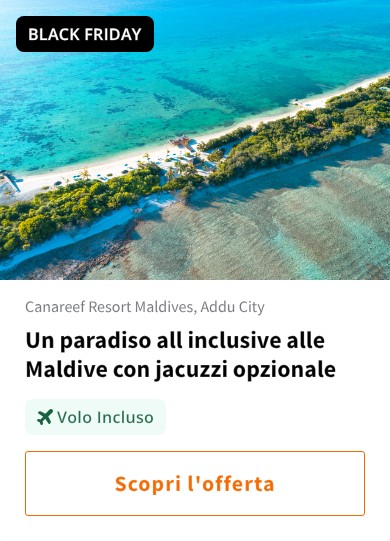 Un paradiso all inclusive alle Maldive con jacuzzi opzionale