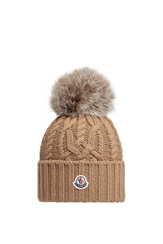 Berretto con pon pon in misto cashmere