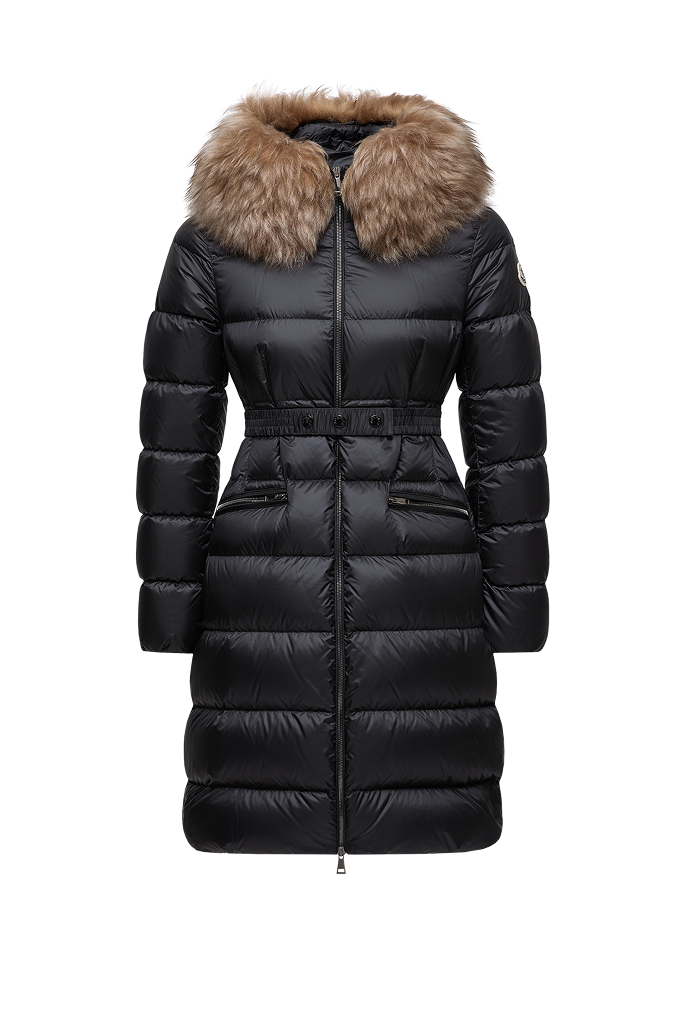 Piumino lungo Boedic con cappuccio e orlo in shearling