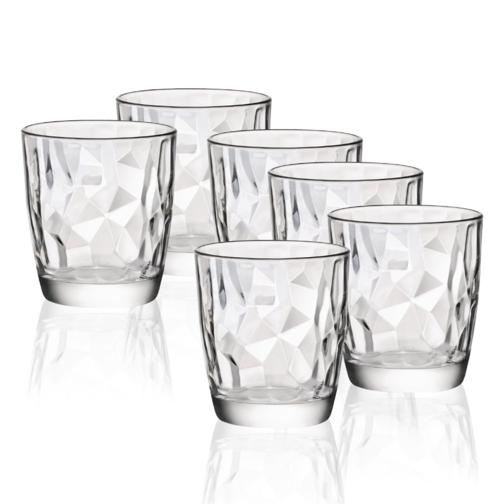 30.5 cl - Diamond Water Glass - Set 6 Pieces - Transparent