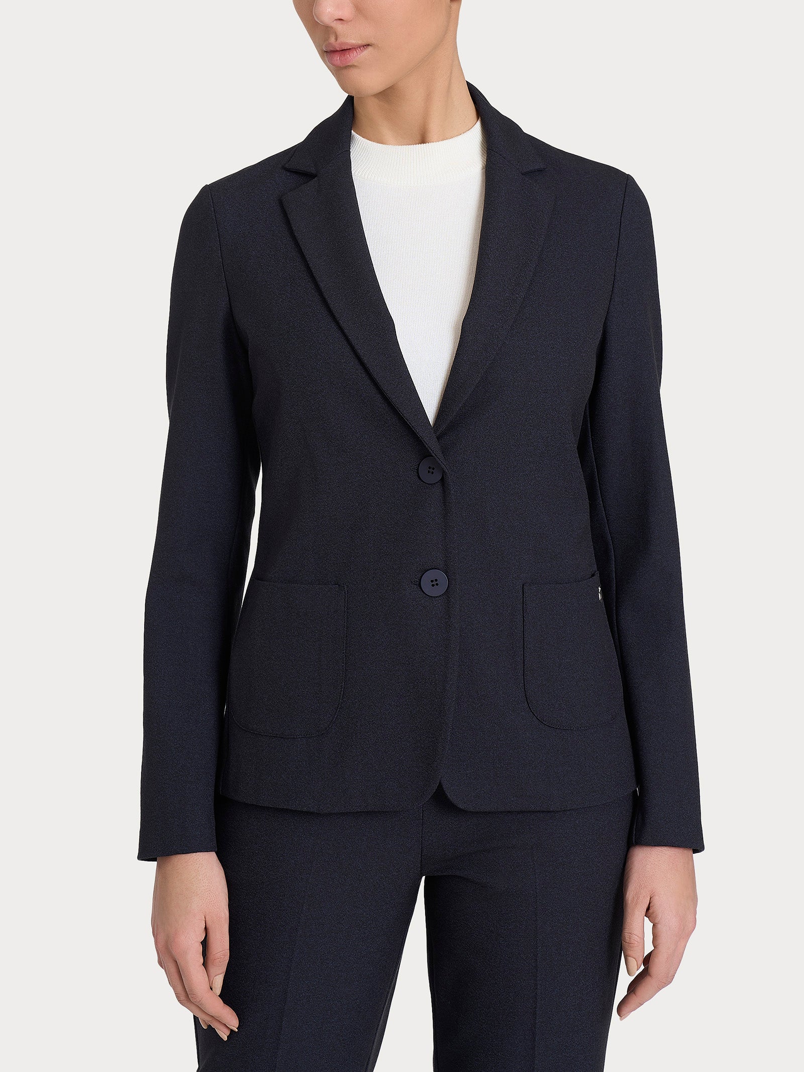 Image of Blazer due bottoni in Flannel Twill - Bleu Mel.