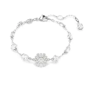 Bracciale Idyllia, Taglio misto, Fiocco di neve, Bianco, Placcato rodio
