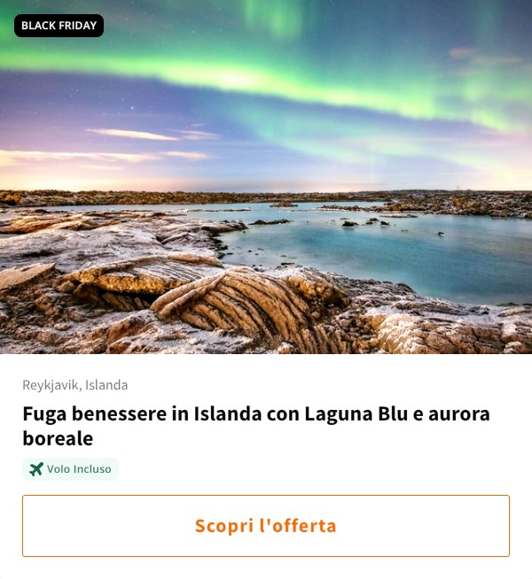Fuga benessere in Islanda con Laguna Blu e aurora boreale
