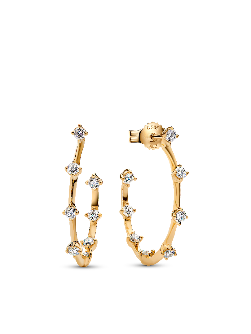 Pandora Era Lab-Grown Diamond Station Hoop Earrings