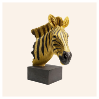 Figura decorativa con forma di testa di zebra