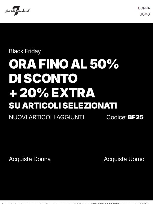 Il momento è arrivato: fino a -50%