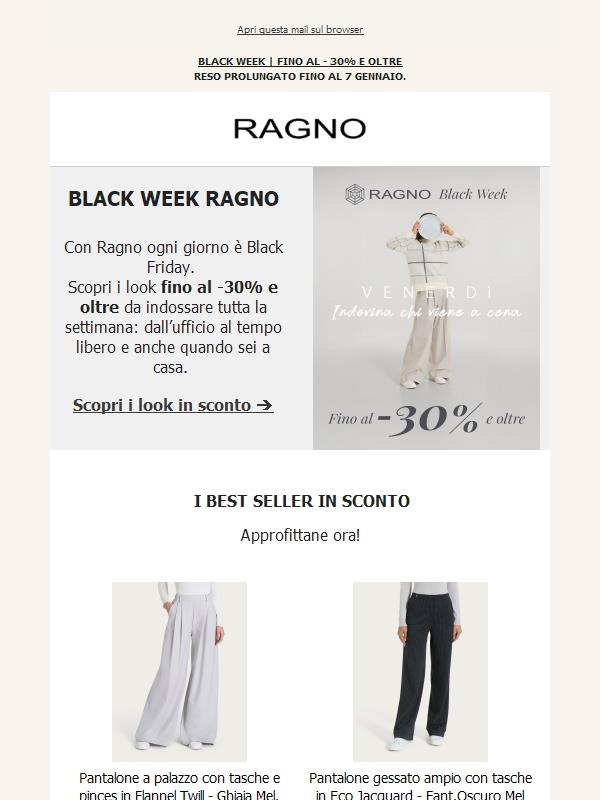 Black Friday: aggiorna il guardaroba con i nostri Best Seller.