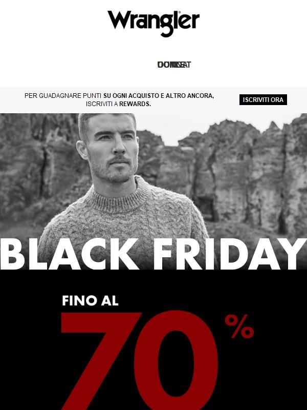 Il Black Friday è arrivato! Fino al 70% di sconto
