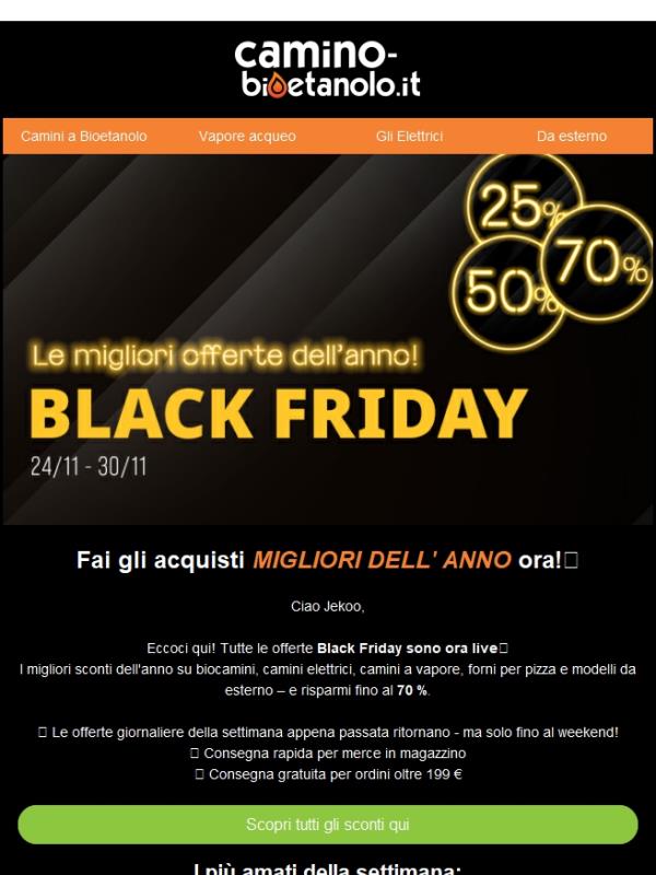 IL BLACK FRIDAY È LIVE 🔥 Risparmia fino al 70%🖤