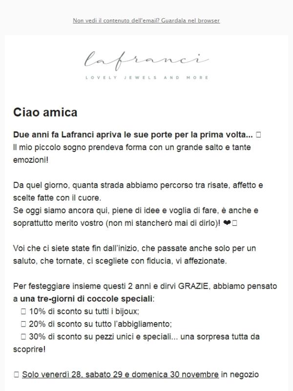 🎉 2 anni di Lafranci… e una sorpresa speciale per te 💝