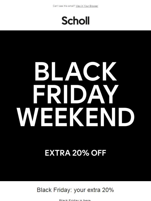 Black Friday: your extra 20%