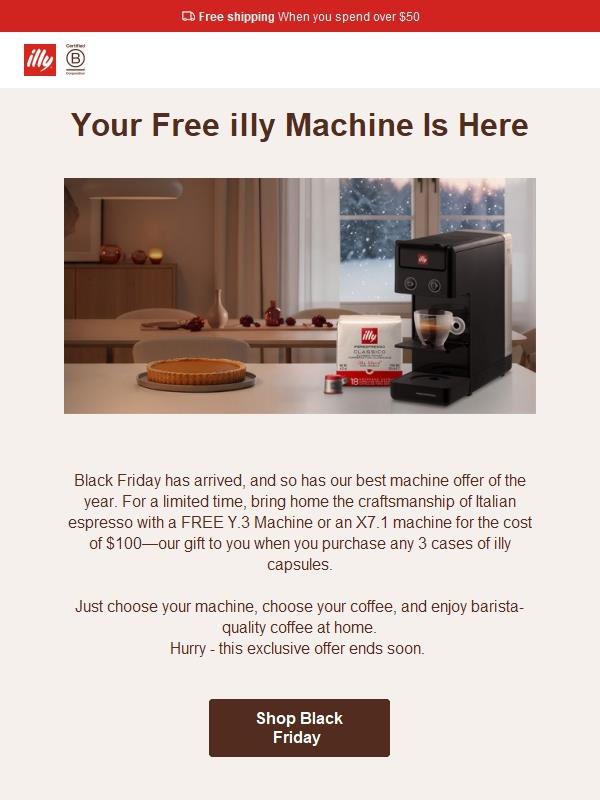 Your Free illy Machine Is Waiting — Don’t Miss Out