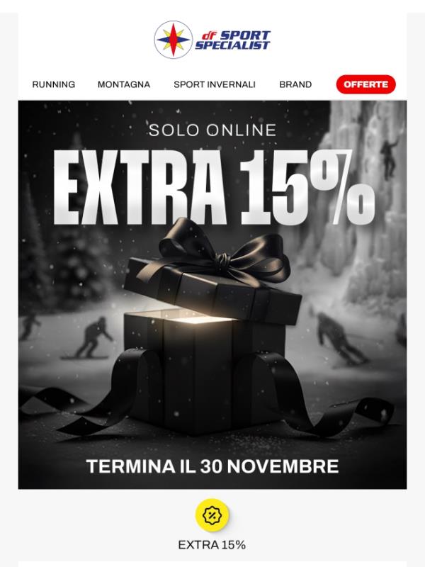 Scade tra poco! Extra 15% Online: approfittane per i tuoi regali